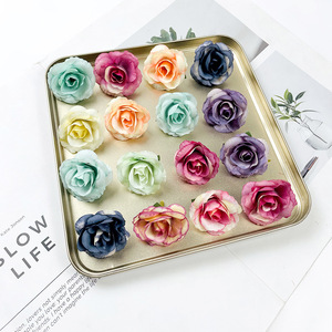 Cabeza de Rosa de Seda de 4cm de Diámetro, Color Degradado, Kit de Material para Decoración de Bodas, Horquillas para el Cabello, Decoración de Paredes Florales - Product Image 2