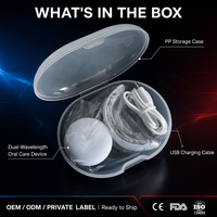 Appareil de soins bucco-dentaires à LED à double longueur d'onde 460 nm 620 nm, lumière bleue et rouge, embout buccal intra-oral pour la santé des gencives, utilisation à domicile OEM