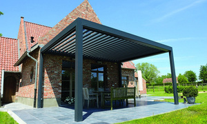 Pérgola Retráctil Motorizada Moderna de Aluminio con Techo de Láminas Impermeables, Gazebo para Patio Exterior, Toldo Económico y Moderno - Product Image 2