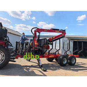 Remorque Forestière Certifiée CE pour Tracteur, Quad, avec Grue pour Transport de Bûches - Product Image 1