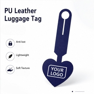 Étiquettes de bagages en cuir PU pour valises de voyage avec logo personnalisé, nom, identification, impression de lettres, souples et résistantes à l'eau - Cadeau promotionnel - Product Image 4