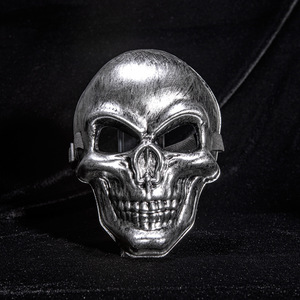 Nuova vendita di Halloween Horror oro argento viso sorridente <span class=keywords><strong>maschera</strong></span> <span class=keywords><strong>da</strong></span> <span class=keywords><strong>scheletro</strong></span> appiccicosa a luce fredda - Product Image 2