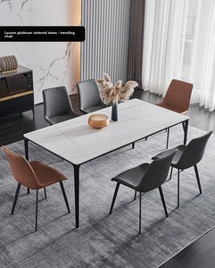 Grande <span class=keywords><strong>table</strong></span> à manger allongée simple moderne en vente chaude avec <span class=keywords><strong>table</strong></span> à manger en dalle de roche - Product Image 5