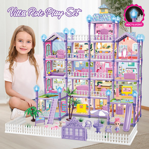 El Mejor Regalo para Niños, Juego de Muebles de Villa Luminosos de Lujo, Juego de Imitación, 401 Piezas, Villa de Ensamblaje DIY, Castillo con Luz - Product Image 6