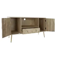Meuble TV en pin paulownia 118x40x65 naturel