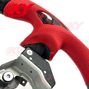 Volant sport en cuir rouge personnalisé avec LED et fibre de carbone pour Nissan 370Z NISMO GT Coupé, compatible avec Infiniti FX35 FX37 FX50 - Product Image 3