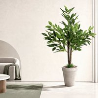 Meistverkaufter 55cm Hochauflösender Stoff-Kunstbaum Große Topfpflanzen-Kombination Boden-Dekoration für Zuhause Hoher Kunstbaum