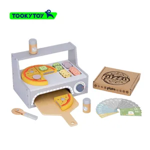 Juego de simulación de madera cocina pizza horno juguete DIY cocina simulación tienda juguete simulación Pizza horno juguete