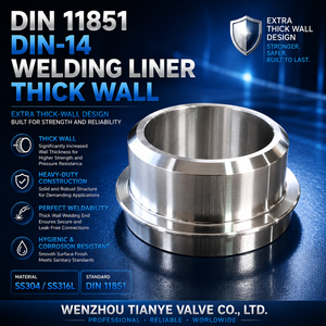 Raccordo DIN 11851 Maschio con Rivestimento Spesso per Saldatura e Produzione DN10-DN150 - Product Image 4