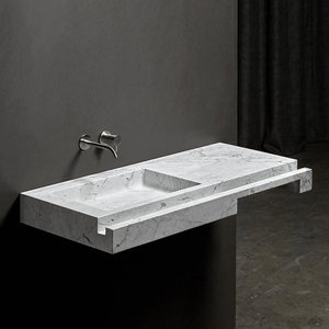 <span class=keywords><strong>Lavabo</strong></span> de Baño Rectangular de Lujo, Colgante de Pared, de Mármol <span class=keywords><strong>Blanco</strong></span> Carrara Natural - Product Image 1