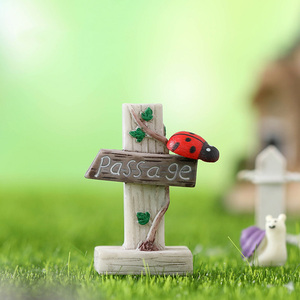 Micro paisaje artesanías letrero miniaturas Jardín de hadas musgo terrario decoración Mini resina señal de carretera bonsái figuritas adornos - Product Image 3