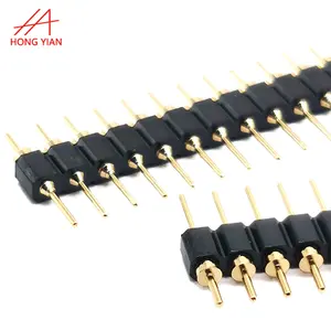 Factory OEM Machine Round Pin Header 40PIN Pitch 2.54MM Dual Row Straight 1*40P IC Socket Plug Connector