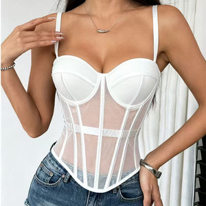 Très populaire, respirant, <span class=keywords><strong>sexy</strong></span>, soutien-gorge, corsets et hauts noirs et blancs pour la confection de robes de bal et de mariée - Product Image 2