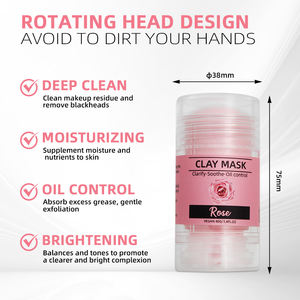 Stick <span class=keywords><strong>de</strong></span> masque à l'<span class=keywords><strong>argile</strong></span> hydratante à la <span class=keywords><strong>rose</strong></span>-Resserrement des pores apaisant éclaircissant nettoyage doux pour peaux sèches <span class=keywords><strong>et</strong></span> sensibles - Product Image 2