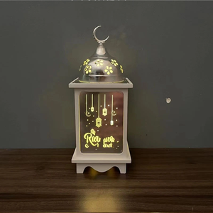DAMAI Ramadan <b>Candle</b> <b>Lantern</b> Medium Size Decorative Moon Star Light Indoor Outdoor Party Decor - Product Image 3