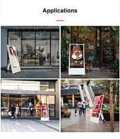 Afficheur numérique extérieur LCD portable de 43 pouces, haute luminosité, lisible en plein soleil, étanche IP65, alimenté par batterie 50Ah, pour la vente au détail