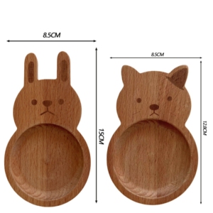 Ensemble de 2 sauces à trempage créatives en bois de hêtre pour marmite chaude pour chat et lapin Vaisselle en bois et sauces à trempage créatives pour jus de tomate - Product Image 2