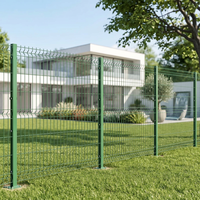 Panneau de clôture en treillis soudé 3D courbé sur mesure, double fil, revêtement PVC, pour clôture de terrain de tennis, kit d'installation facile, ensemble complet