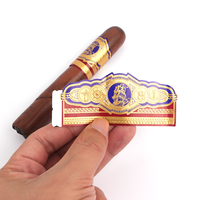 Impression personnalisée, bande de cigare en papier sans colle, étiquette personnalisée, estampage à chaud, feuille d'or, bande de cigare gaufrée