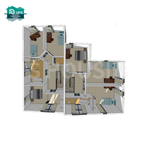 Maison/Villa en mousse légère de ciment préfabriquée moderne de luxe Ups, fabriquée à partir de panneaux sandwich de haute qualité pour une utilisation en abri de voiture