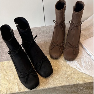 Bottines à plateforme pour femmes d'hiver sur mesure de haute qualité, chaussures habillées en cuir PU, talons aiguilles à fermeture éclair latérale - Product Image 2