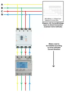 Acrel ADL400 Multifunction Intelligent 3 Phase Digital Din Rail Energy Meter With Modbus Connection