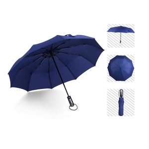 Wholesale Promotional Item Automatic 3-Fold High Wind Resistant Custom Logo Printed Manual Control Rain Umbrella - Product Image 5