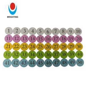 Wholesale Customized Quality Colorful Number Engraved Wooden <strong>Token</strong> Coin One Both Sided Printed Plastic Coin Accessory <strong>Board</strong> - Product Image 2