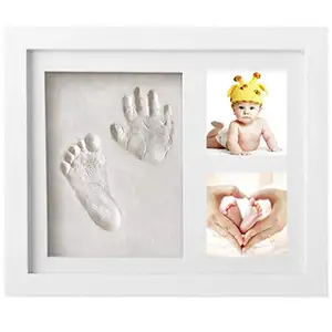 Molde de mão e pés para bebês, molde de centenas dias para fotos e decoração da casa