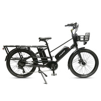 Bicicleta Eléctrica de Carga TXED Multifuncional con Doble Batería, Motor de 500W, Freno de Disco Mecánico, para Negocios, Entregas y Uso Familiar