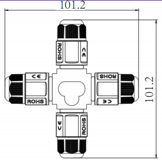 High Current Waterproof LED Connector L20 2 3 4 Pin T Type Straight Screw Fielded Assembly