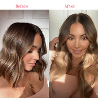 Extensions de cheveux humains bouclés bruns et blonds à clipser, extensions de cheveux humains bouclés crépus à clipser en stock