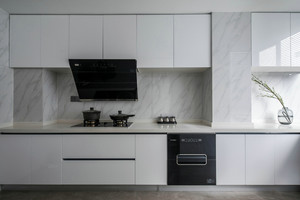Armoires de <span class=keywords><strong>cuisine</strong></span> modernes en laque blanche avec plan de travail <span class=keywords><strong>noir</strong></span>, ensemble d'armoires de <span class=keywords><strong>cuisine</strong></span> modulaires en forme de L sur mesure pour la rénovation de la maison - Product Image 5