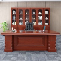 Bureau de direction en bois haut de gamme moderne, grand bureau de direction individuel, ensemble de chaises pour président