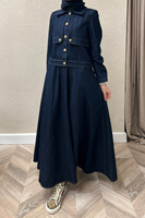 Robe musulmane YKD068 pour femmes, vêtements islamiques, hijabs, tissu agréable, design haut de gamme, poches latérales pratiques.