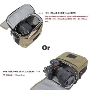 Sac à appareil photo compact BSCI, sac à bandoulière pour appareil photo, sac messager mignon en toile imperméable pour appareil photo reflex numérique DSLR, pour femmes et hommes - Product Image 5