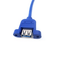 Usb 2.0 3.1 Type C Micro B femelle montage sur panneau à vis vers USB C Micro B mâle câble d'extension adaptateur à angle droit
