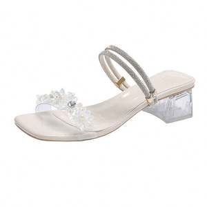 French Style Women's Platform Outdoor Slip-On Water Drop Shaped <b>Slippers</b> Cushioning Evergreen Design for Spring Summer Autumn - Product Image 1