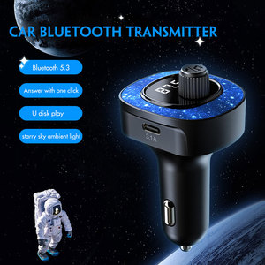 Pengisi daya mobil pintar 2025 Star, pengisi daya ponsel 2 Port <span class=keywords><strong>USB</strong></span> 3,1 A 15W adaptor pengisian cepat gigi biru tanpa kabel - Product Image 3