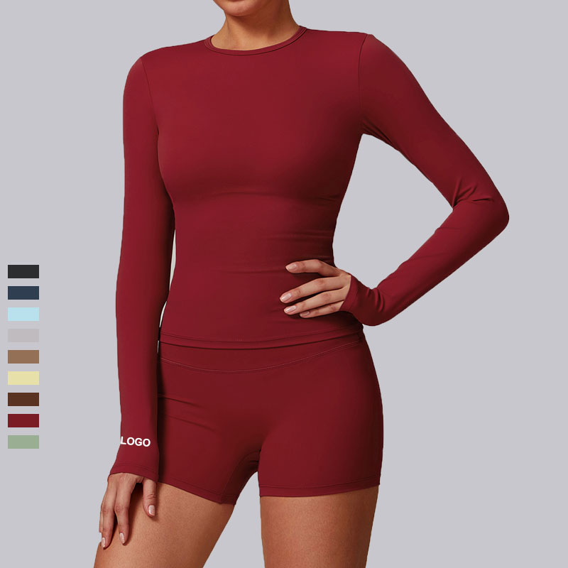 Wholesale Women's Long Sleeve Shirts Women Sportswear Gym Wear Workout Quick Drying Long Sleeve Tops for Women Activewear