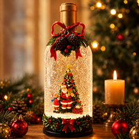Neue Weihnachts-Spieluhr mit Kristallkugel und Weinflasche - Neujahrsgeschenk für Kunden