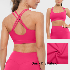 Reggiseno sportivo Vractive traspirante con spalline incrociate sulla schiena, supporto medio, <span class=keywords><strong>per</strong></span> yoga e palestra da donna - Product Image 1