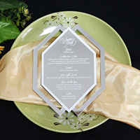 Tarjetas de menú acrílicas de espejo plateado con forma especial creativa personalizada Premium para bodas/Navidad/eventos de fiesta de cumpleaños