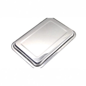 Bandeja Cuadrada de Acero Inoxidable 32x22cm, Plato para Comida Grueso e Irrompible para Uso en Barbacoas y Cenas - Product Image 4