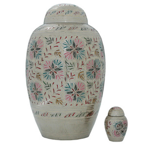Hand Engraved Flowers Urn - CRU-1055 - Product Image 1