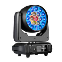 Projecteur à tête mobile LED RGBW 19x15W en gros, zoom wash pour DJ, scène de club et fête de mariage, contrôle DMX512, éclairage de scène disco