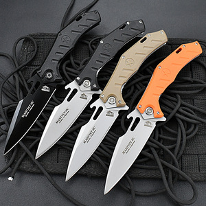 Couteau pliant portable d'extérieur en gros, outils avec manche G10, couteau de camping personnalisé OEM pour applications DIY, acier inoxydable 8CR13MOV - Product Image 1