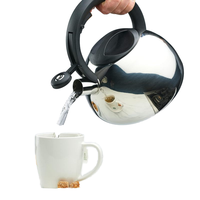 Théière à sifflet en acier inoxydable 3L avec théière sifflante en verre et plastique