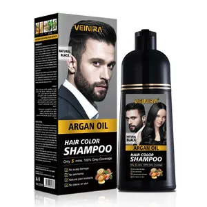 Mágico cor do cabelo shampoo tintura de cabelo preto 5 minutos rápida extrato de planta herbácea