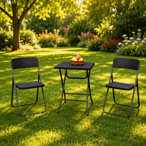 Autres meubles d'extérieur - Ensemble table et chaises pliantes 3 pièces pour extérieur - Meubles de patio gain de place - Product Image 3